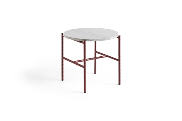 HAY - REBAR SIDE TABLE - Ø45 X H40.5 - GREY MARBLE / RED